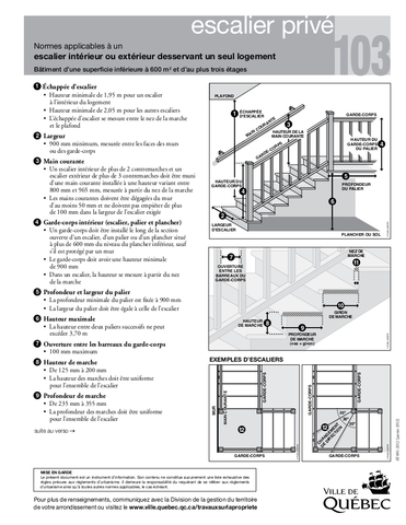 escalier exterieur code du batiment